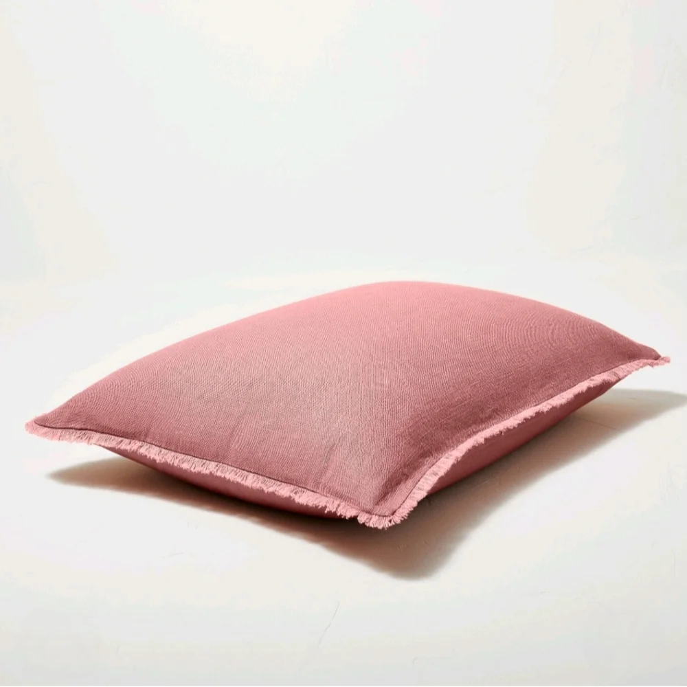 Casaluna Full/Queen Heavyweight Linen Blend Comforter & Sham Set Rose